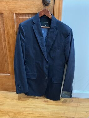 Banana Republic Cotton Sateen Navy Blazer Sport Coat 38R Tailored Fit NWOT